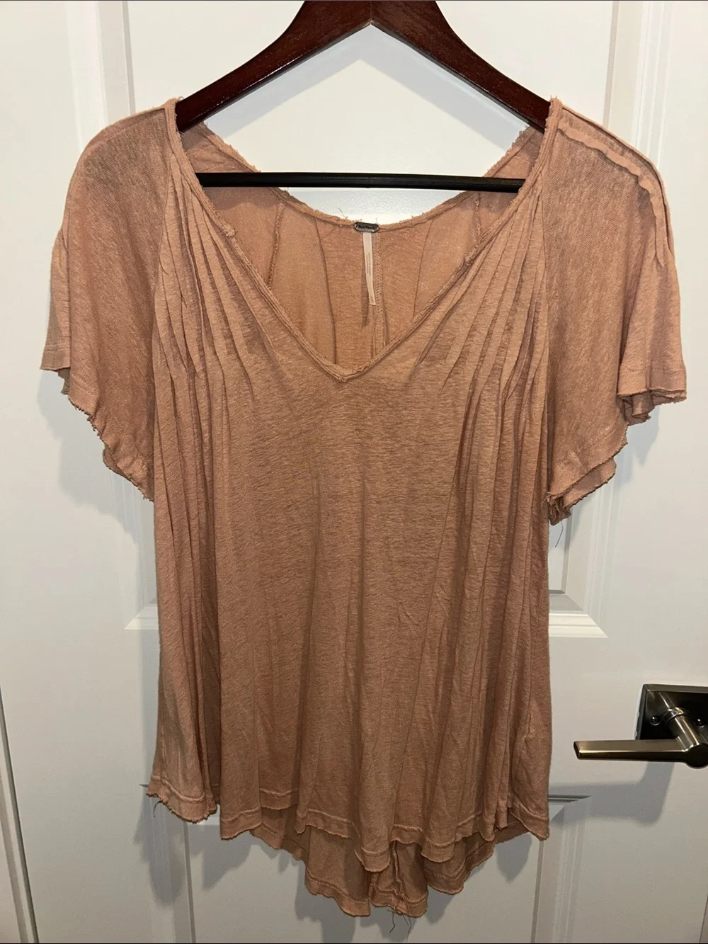 Free People V-Neck Size XS Tunic Top in Dusty Rose